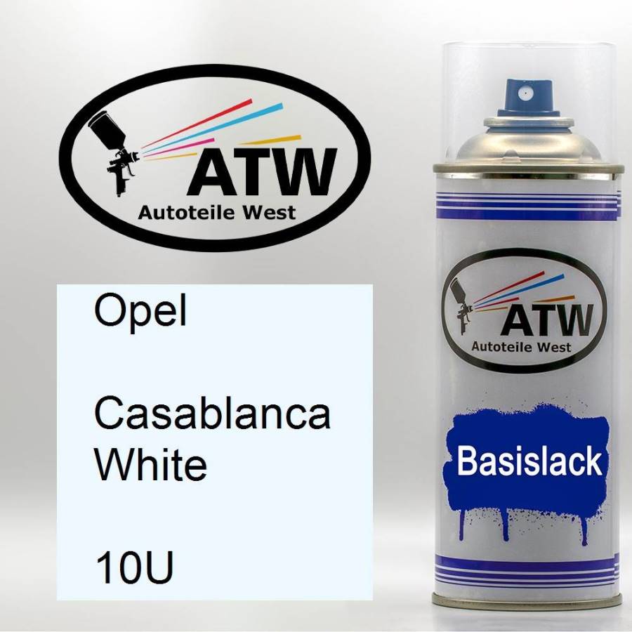 Opel, Casablanca White, 10U: 400ml Sprühdose, von ATW Autoteile West.